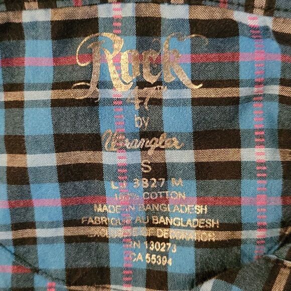Wrangler Rock 47th Western Plaid Embellished Cowgirl Rockabilly Snap Shirt - Picture 7 of 7